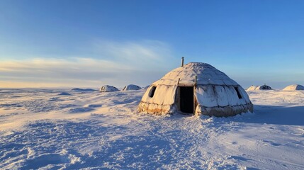Stunning Igloos in a Snowy Arctic Landscape