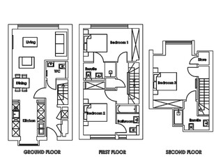 2d floor plan	Blueprint  3D illustration Sketch