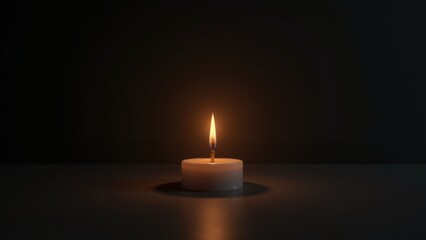 a single candle glowing in the darkness, symbolizing Buddha&rsquo;s enduring wisdom, minimal design. Buddha, Buddhism, The last days and parinirvana.