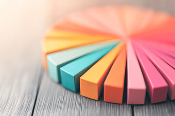 Obraz premium Colorful geometric shapes abstract art visual composition creative space close-up view modern design