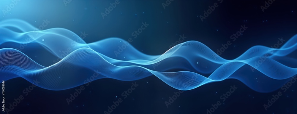 Poster abstract dark blue gradient background with smooth light effect. dynamic waves, curves create futuri
