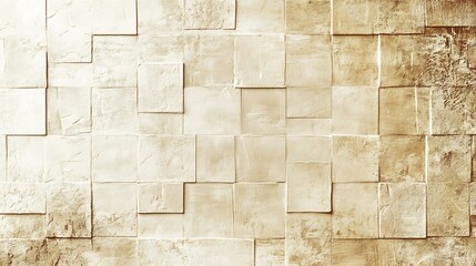 Obraz premium Beige Square Tile Wall Texture Background