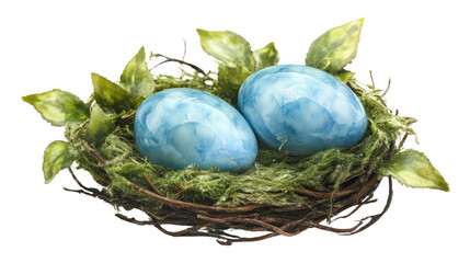 Nest with eggs transparent background