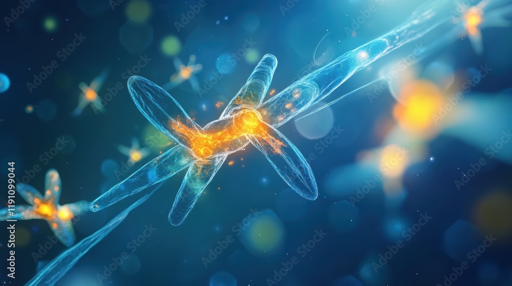 Aufkleber Visualized antibodies engaging and targeting glowing viruses in a dynamic biological environment. Generative AI