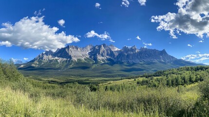 Fototapeta premium Majestic Mountain Range Under a Vibrant Sky
