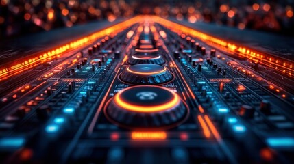 Futuristic DJ Console: A Symphony of Lights and Sound