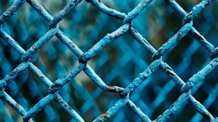 Fototapeta premium Blue industrial wire mesh