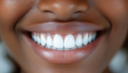 Radiant Smile: A Close-Up of a Person's Bright, White Teeth
