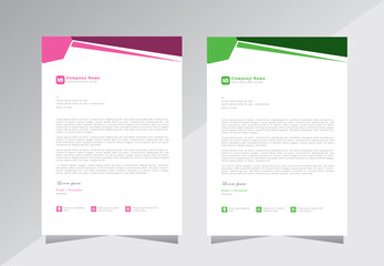 Professional company letterheads template with purple and green colour, modern letterhead template design, company, office letterhead template design in A4 size, Vector eps 10