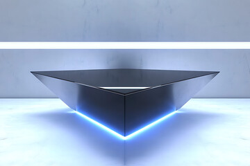 Modern Geometric Podium with Neon Lighting