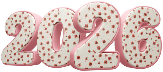 2026 com fundo transparente - Textura Tecido Flor