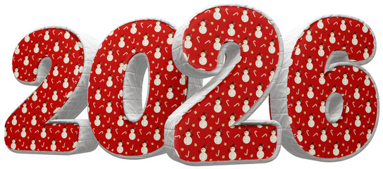 2026 com fundo transparente - Textura Tecido Natal