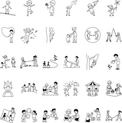 Happy Children Playing Outdoors Activities, Fun, Joy, Games, Recreation