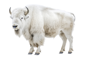 Magnificent White Bison Standing Proud