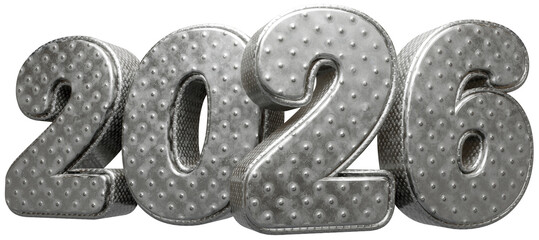 2026 com fundo transparente - Textura Metal Chumbado