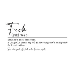 Feck Irish Shamrock Funny Feck Definition