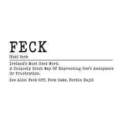 Feck Irish Shamrock Funny Feck Definition