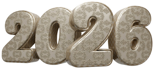 2026 com fundo transparente - Textura Metal Entalhado