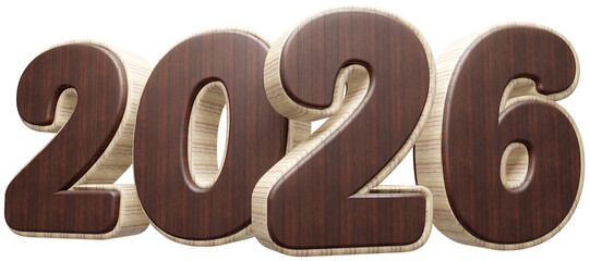2026 com fundo transparente - Textura Madeira