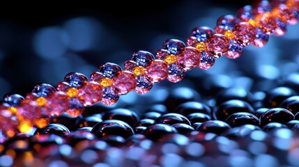 Microscopic Molecular Structure: A Vibrant Display of Genetic Code