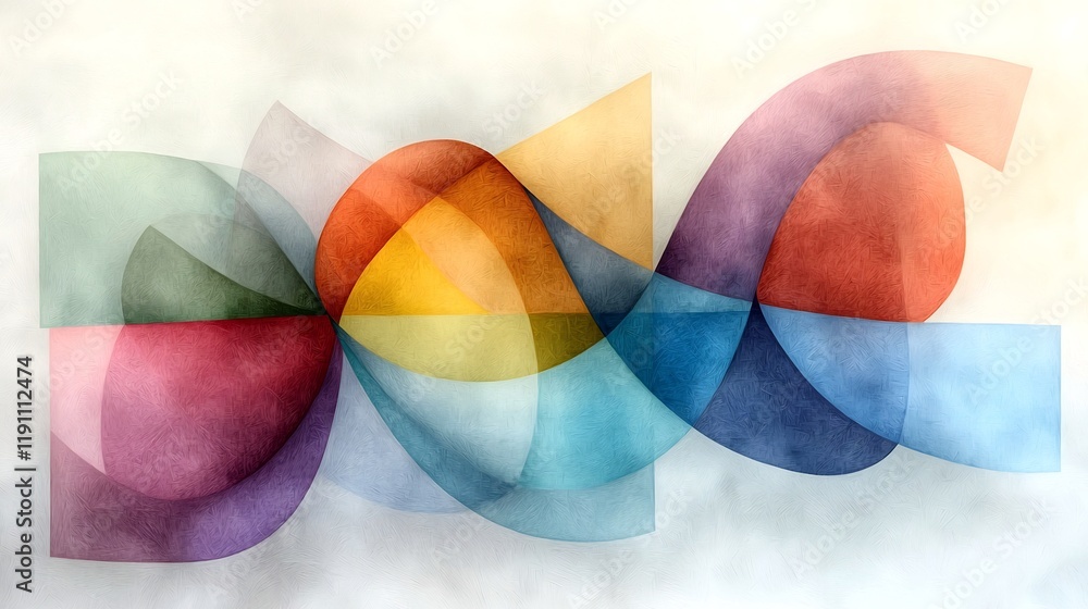 Poster ethereal abstract artwork with flowing curved lines and muted tones a dreamy impressionistic composi