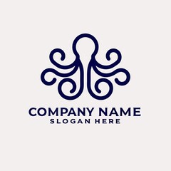 Fototapeta premium Navy blue octopus logo design