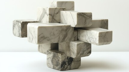Interlocking Marble Sculpture: A Modern Masterpiece