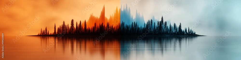 Poster vibrant spectrum landscape a captivating digital art interpretation of the frequency content of a pi