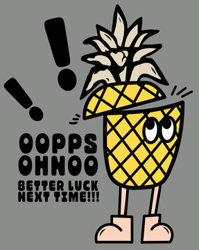 estampa de pi&ntilde;a dibujo animado comico con oopps