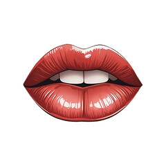 Beautiful woman lips isolated on transparent background