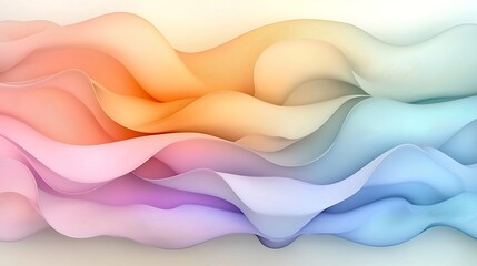 Soothing abstract pattern with gently curving rhythmic forms in a harmonious neutral color palette created with an abstract expressionist technique and impressionist era influence offering a calming