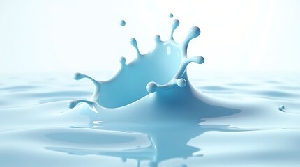 Splash of blue milky liquid similar to smoothie, yogurt or cream, cut out, blueberry milk, ai generative
