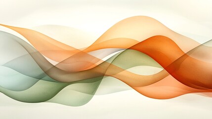 Serene and harmonious abstract pattern featuring smooth organic lines in a muted earthy color palette with fluid impressionist style brushstrokes