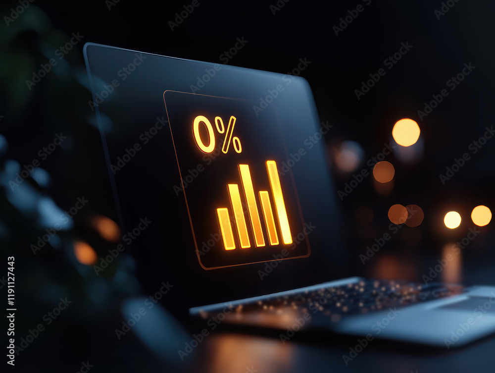 Poster goal setting achievement timeline concept. detailed view of progress bar displayed on laptop screen 