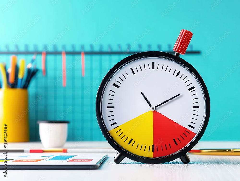 Poster goal setting achievement timeline concept. detailed view of a motivational desktop widget featuring 