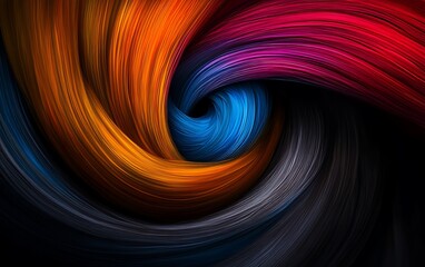 Abstract swirling colors, vibrant hues.