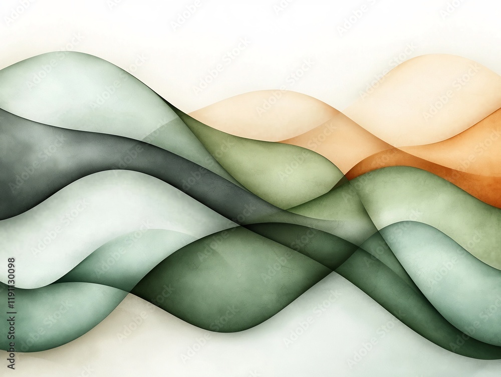 Poster elegant abstract wallpaper design with interlacing graceful curving lines in a tranquil color range 