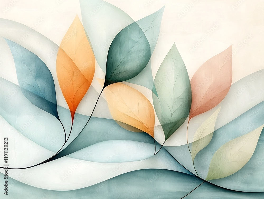 Poster elegant abstract wallpaper design featuring interlacing curving lines delicate flowing forms rhythmi