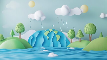 Naklejka premium World Water Day Concept. Water for peace. Saving water and world environmental protection concept- Environment day and earth day. 