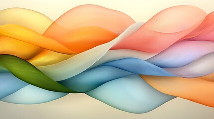 Elegant abstract wallpaper displaying interlacing curving lines in a tranquil color range featuring soothing pastel hues soft organic shapes hypnotic patterns and intricate geometric designs