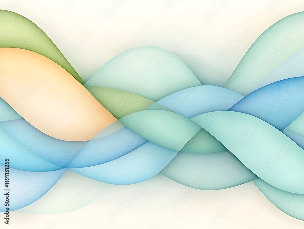 Poster elegant abstract wallpaper showcasing interlacing curving lines in a tranquil color spectrum with de