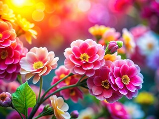 Obraz premium Vibrant Blossom Collection: Macro Photography with Bokeh Effect