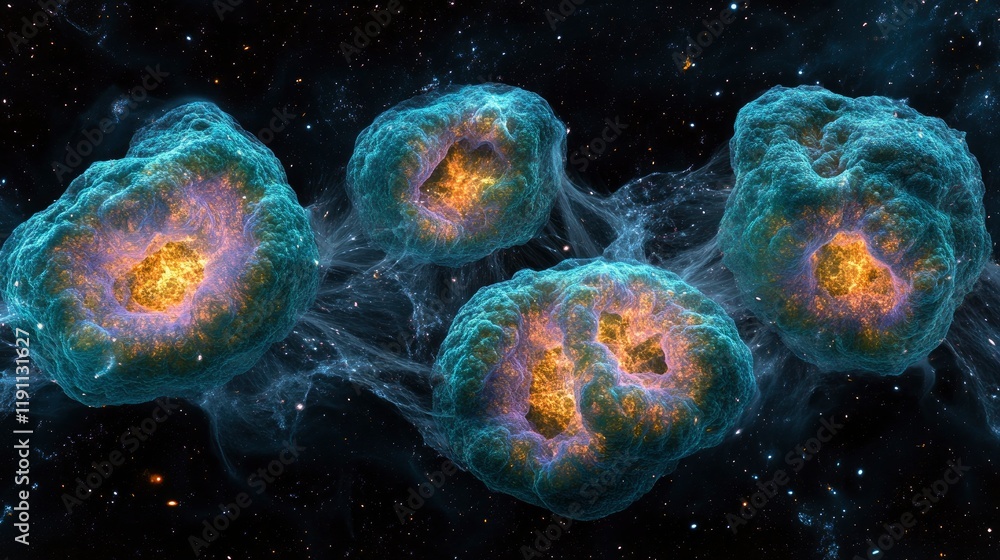 Wall mural cosmic cells nebula-like structures in deep space
