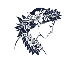 Beauty girl face silhouette vector. silhouette of beautiful profile of woman face concept beauty and fashion