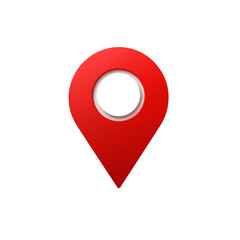  red location pin icon, transparent  background, png