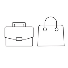 Bag icon set on white background.