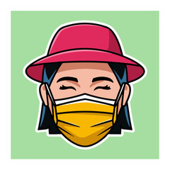 woman cartoon character illustration face