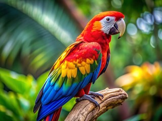 Obraz premium Vibrant Colorful Parrot Bird Candid Photography Stock Photo