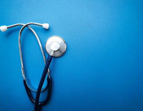 Generated image Stethoscope on blue background. Medical background. Doctor equipment