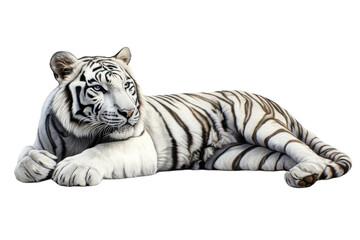 Naklejka premium Rare White Tiger in a Natural Habitat